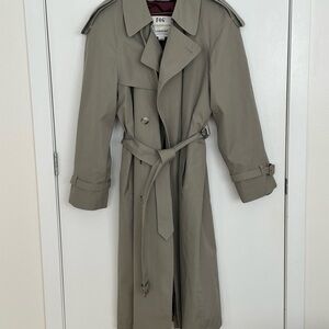 Vintage London Fog Classic Olive Trench Coat with Belt